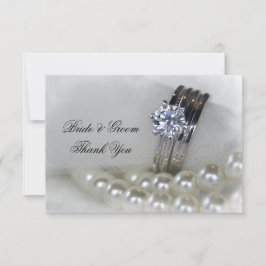Diamond Ringar Pearls Bröllop Tack Flata antecknin Anteckningskort