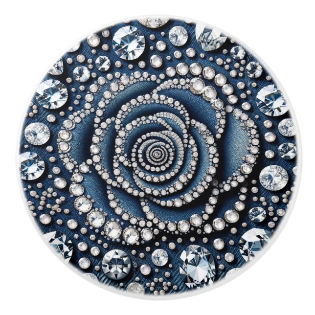 Diamond Ro & Denim Glam Bling Knopp (Framsidan)