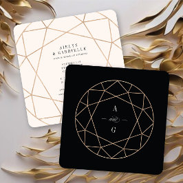 Diamond Ro Guld Gemstone Geometric Snyggt Chic Fyrkantigt Visitkort
