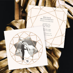 Diamond Ro Guld Gemstone Geometric Snyggt Photo Fyrkantigt Visitkort