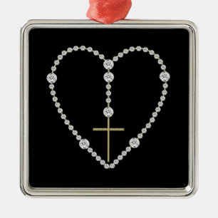 Diamond Rosary - Hail Mary Fullt of Grace Julgransprydnad Metall