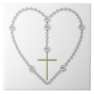 Diamond Rosary - Hail Mary Fullt of Grace Kakelplatta