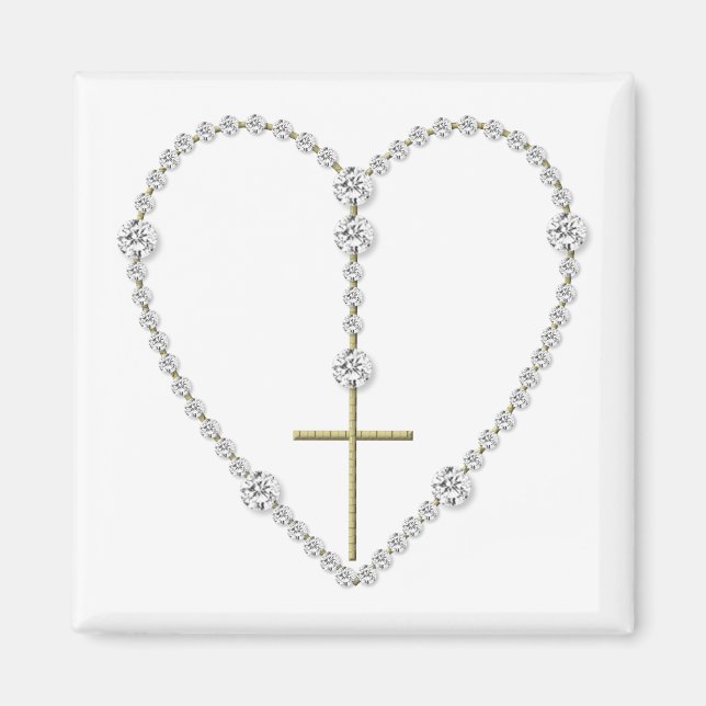 Diamond Rosary - Hail Mary Fullt of Grace Magnet (Framsidan)