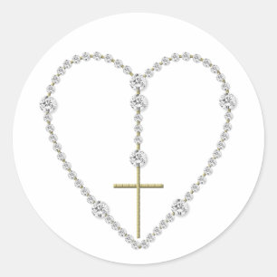 Diamond Rosary - Hail Mary Fullt of Grace Runt Klistermärke