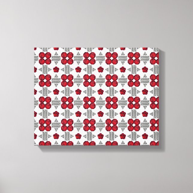 Diamond Ruby Gemstone Art, Red Canvastryck (Framsida)