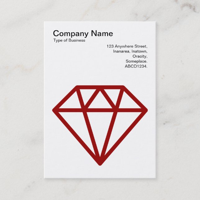 Diamond - Ruby Red on White Visitkort (Framsida)