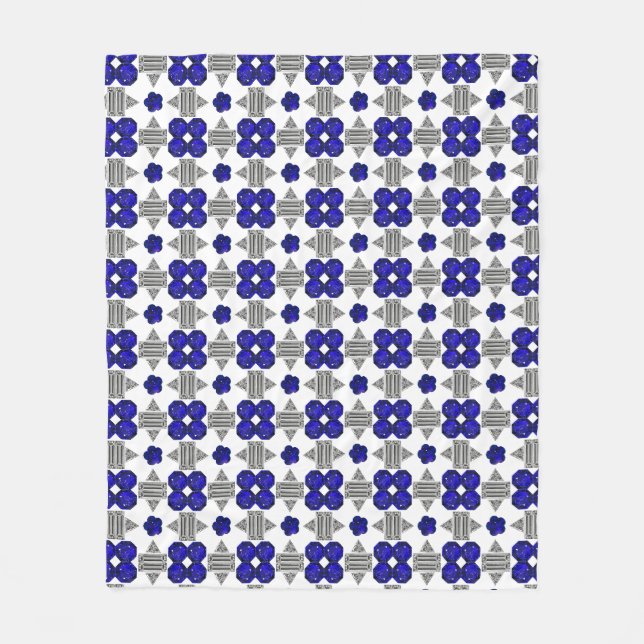 Diamond Sapphire Gemstone Art, Blue Fleecefilt (Framsidan)