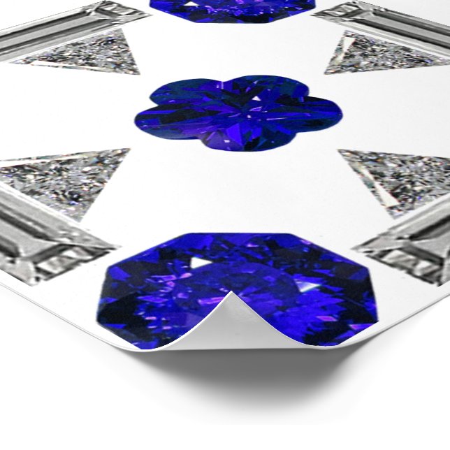 Diamond Sapphire Gemstone Art, Blue Poster (Hörn)