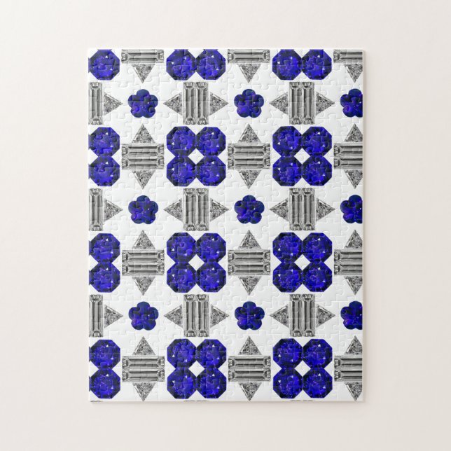 Diamond Sapphire Gemstone Art, Blue Pussel (Vertikal)