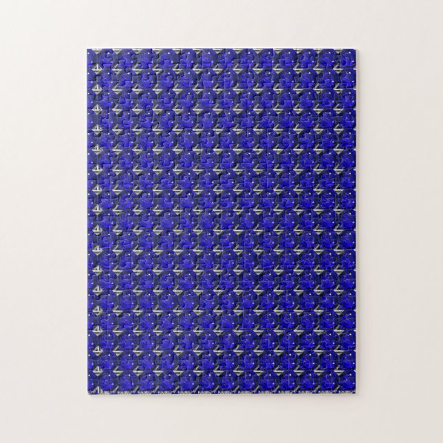 Diamond Sapphire Gemstone Art, Blue Pussel (Vertikal)