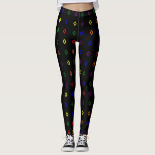 Diamond Shape Mönster Pride Färg Leggings