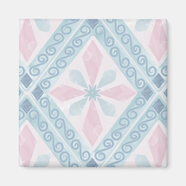 diamond shaped blue pattern magnet (Framsidan)