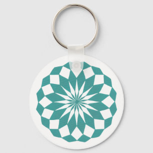 Diamond Shapes in Teal Turquise Mandala Keychains Nyckelring