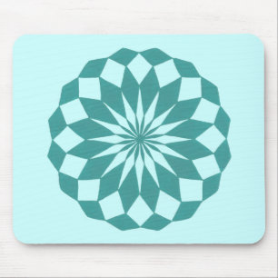 Diamond Shapes in Teal Turquise Mandala Mousepads Musmatta