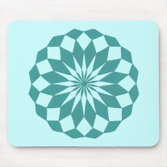 Diamond Shapes in Teal Turquise Mandala Mousepads Musmatta (Framsidan)