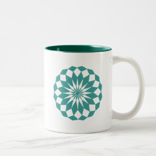 Diamond Shapes in Teal Turquise, Mandala Mugg