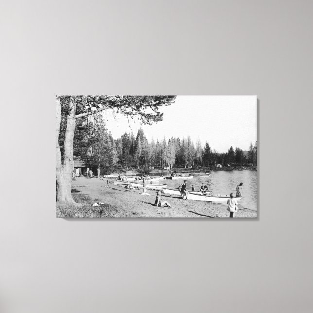 Diamond Sjö, Oregon Beach Swimmers Fotograph Canvastryck (Framsida)