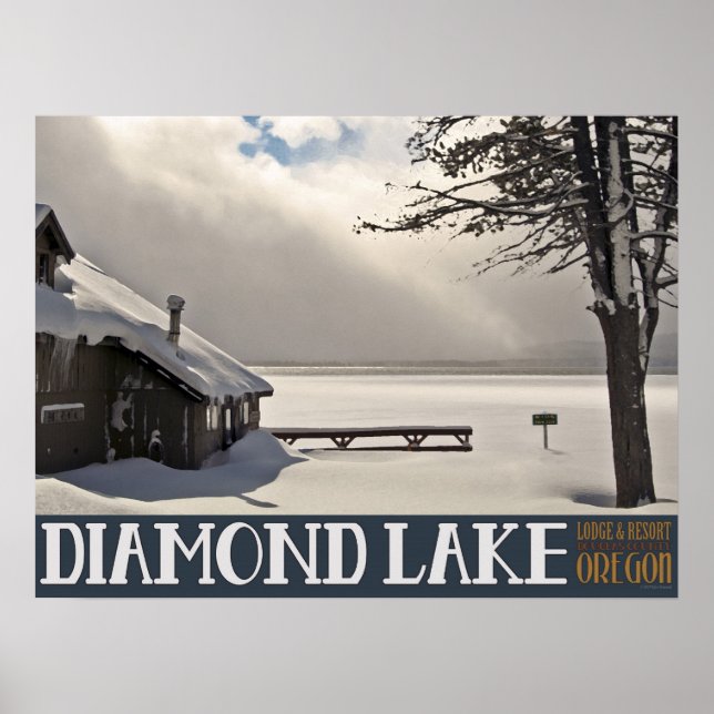 Diamond Sjö Winter Marina - Ingen text Poster (Framsidan)