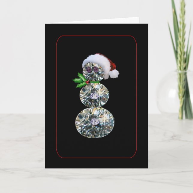 Diamond Snögubbe julkort Helgkort (Framsida)
