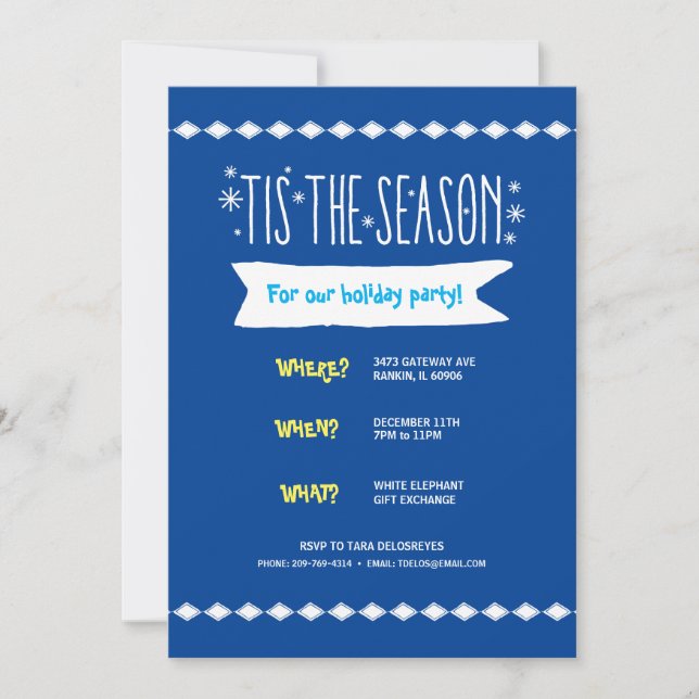 Diamond Snowflake-inbjudan till Helgdag Inbjudningar (Framsida)