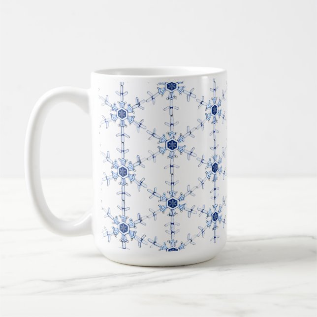 Diamond Snowflake Pattern Kaffemugg (Vänster)