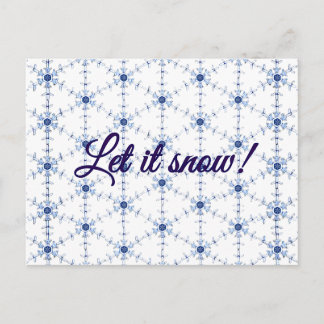 Diamond Snowflake Pattern Postcard Helg Vykort