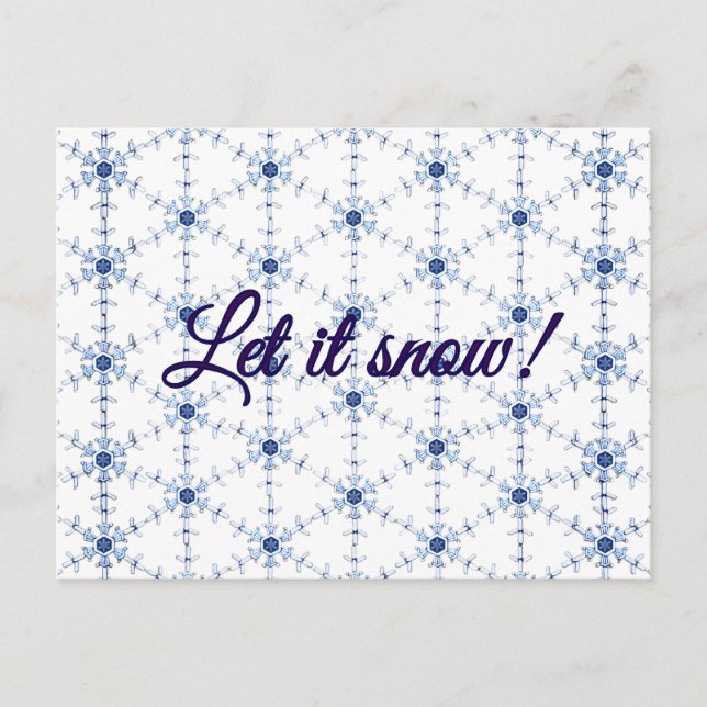 Diamond Snowflake Pattern Postcard Helg Vykort (Framsida)