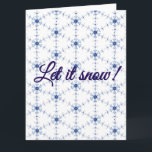 Diamond Snowflake Pattern Postcard Kort<br><div class="desc">Blue snowflakes in a diamond pattern on a white background. The snowflakes started as a photograph taken in 1909 of individual snowflake crystal. The subtle pattern is great for any winter holiday.</div>