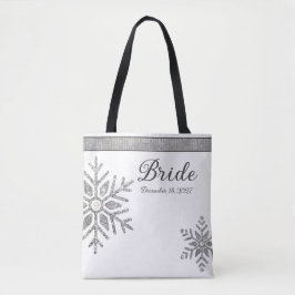 Diamond Snowflake Winter Wedding Bride Tygkasse