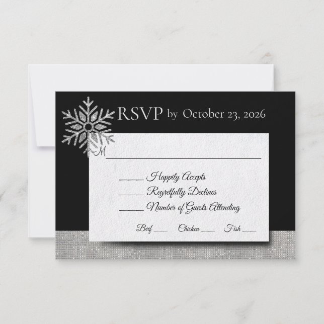 Diamond Snowflake Winter Wedding OSA kort (Framsida)