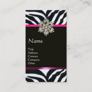 DIAMOND STAR ROSA BLACK WHITE ZEBRA PÄLS MONOGRAM VISITKORT