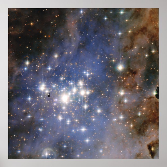 Diamond Stars i Carina Nebula Hubble Space Poster (Framsidan)