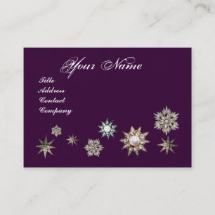 DIAMOND STARS MONOGRAM,lila blue sparkles Visitkort