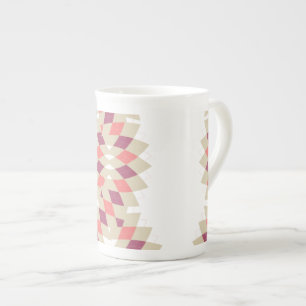 Diamond Swirl Mönster Benporslin Mugg