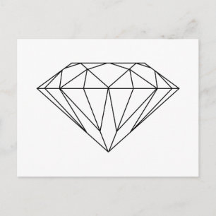 Diamond Teckning Black and White Modern Vykort