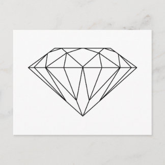 Diamond Teckning Black and White Modern Vykort