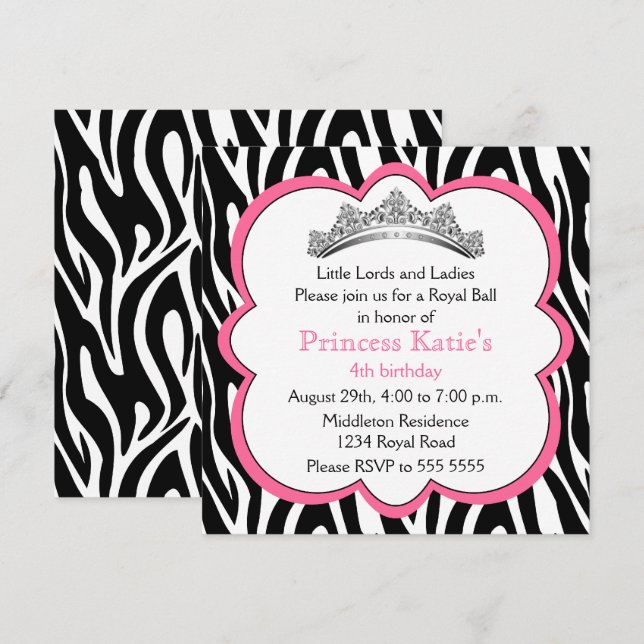 Diamond Tiara Födelsedagsfest Inbjudningar (Fram/baksida)