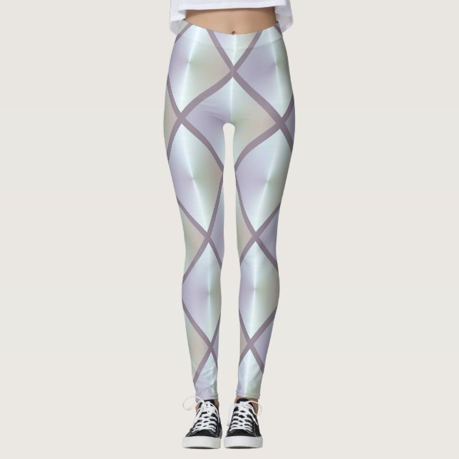 Diamond Tile Pattern Iridescent Leggings (Framsida)