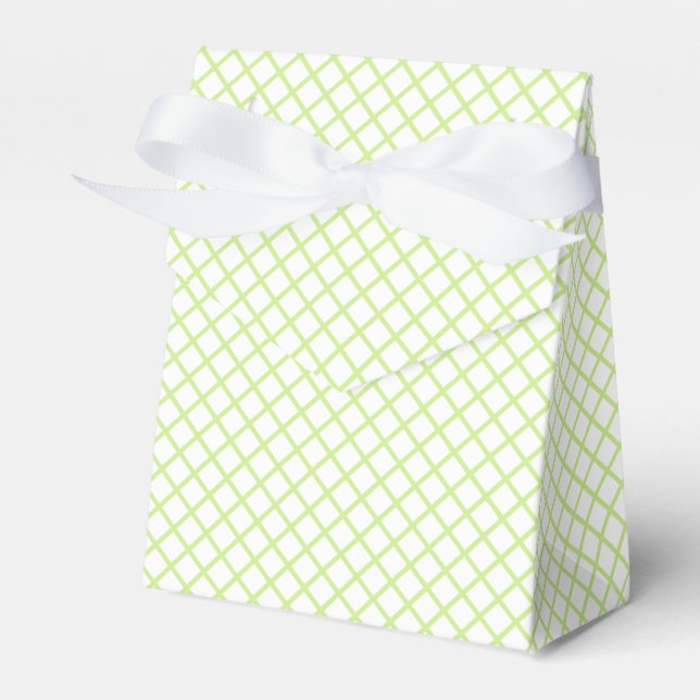 Diamond Trellis Vårgrön - Vit Presentaskar (Framsidan Sidan)