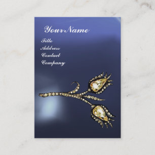 DIAMOND TULIPS MONOGRAM, Blue Topaz Visitkort