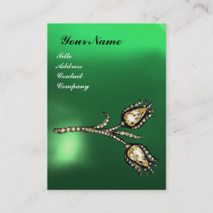 DIAMOND TULIPS MONOGRAM, Grönt Jade Visitkort