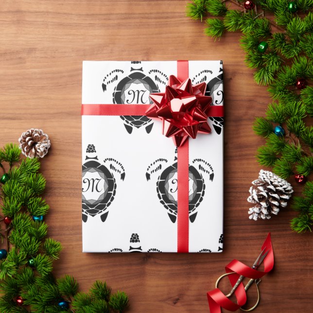 Diamond Turtle Shellback Monogram Presentpapper (Julgåva)