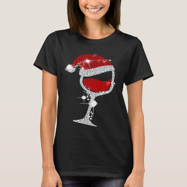 Diamond Vin Glass Santa Hat jul T Shirt (Framsida)