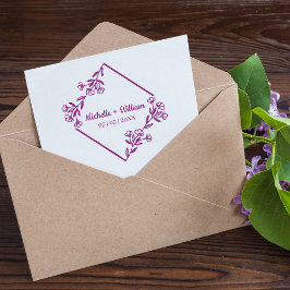 Diamond with Wildflowers in Black for Wedding Stämpel