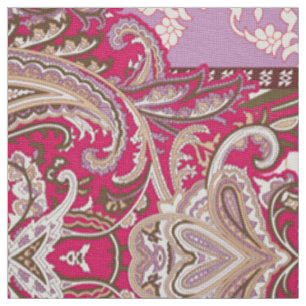 Diamond Zigzag Textile Skriv ut Lavender Paisley Tyg