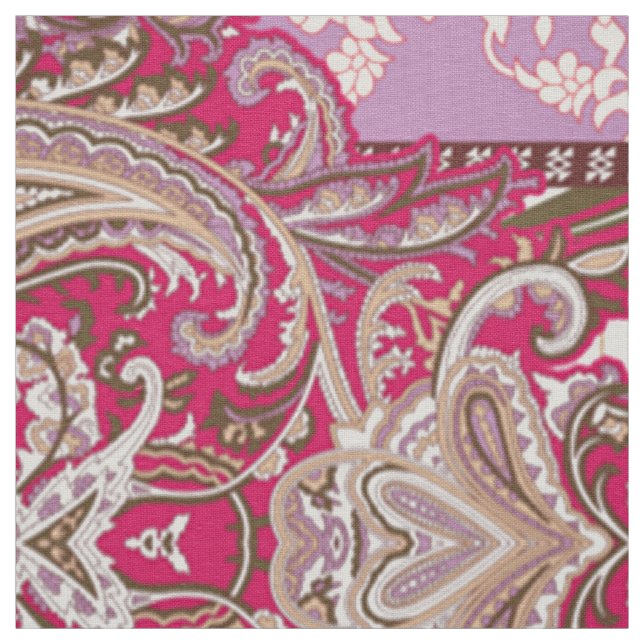 Diamond Zigzag Textile | Skriv ut Lavender Paisley Tyg (Prov)