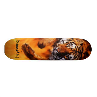 Diamondality flammande tigerskateboard old school skateboard bräda 21,6 cm