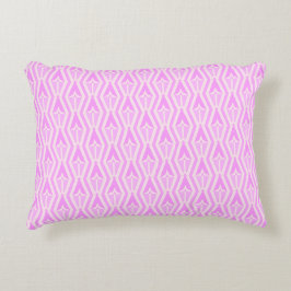 Diamonds & Arrows Pink and White Accent Pillow  Prydnadskudde
