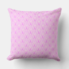 Diamonds & Arrows Pink and White Throw Pillow  Kudde