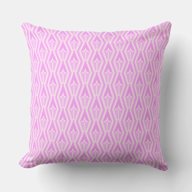 Diamonds & Arrows Pink and White Throw Pillow  Kudde (Framsida)